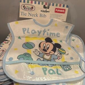Vintage Mickey Mouse play school feeding bibs